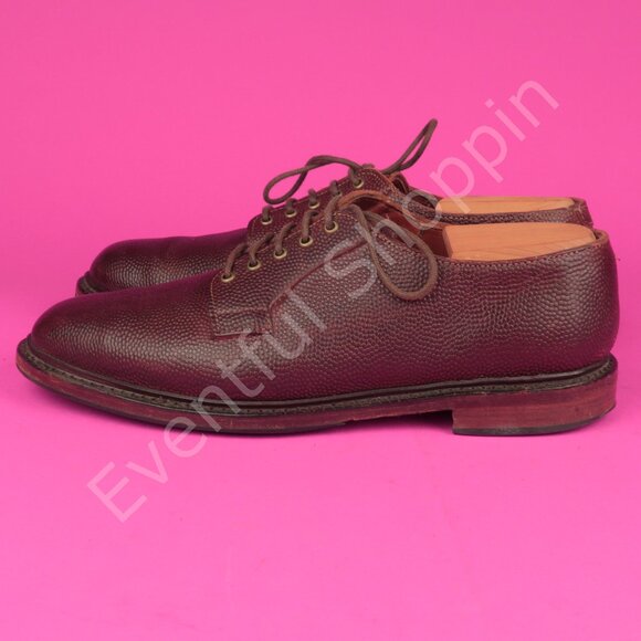Allen Edmonds Gridiron Football Pebble Grain PTB Blucher Derby Shoes Brown 8 D - Picture 5 of 12